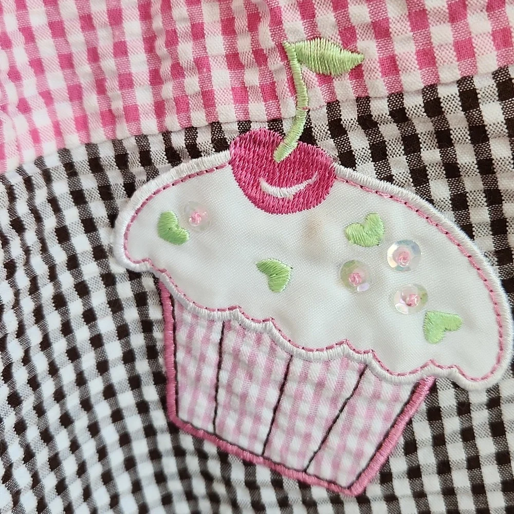 Rare, Too!, Girl's, Sz 4T, Pink & White +Br &White Gingham w 4 Appliques - Picture 5 of 10